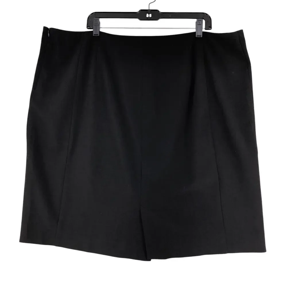 MM Lafleur Women Plus Size +3 US 24 Skirt Pencil Straight Stretch Side Zip Black